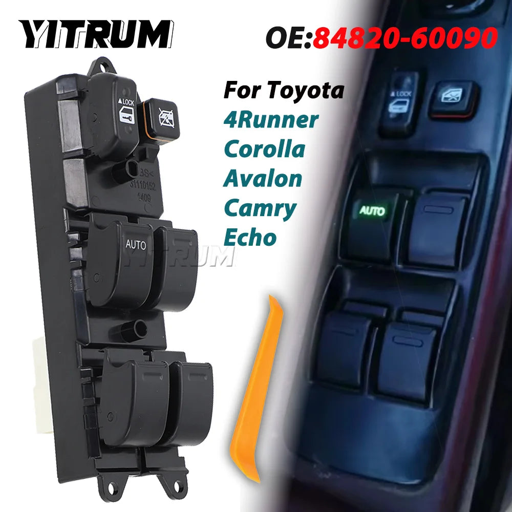 YITRUM 8482060090 Power Window Lifter Control Switch For Toyota Echo Yaris T.U.V 4Runner Hilux Land Cruiser Camry 84820-60090