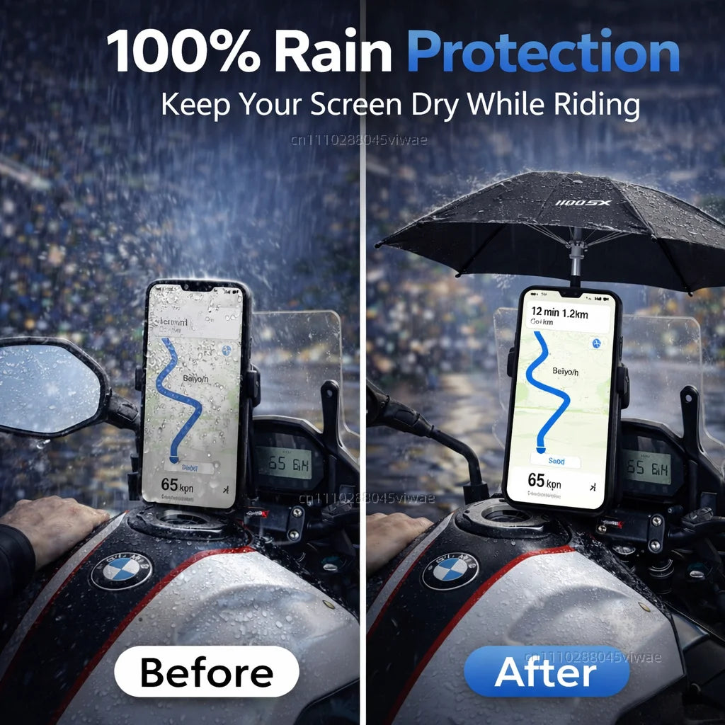 For Kawasaki Ninja 11000SX Motorcycle Phone Umbrella Holder Waterproof Sunshade Anti Glare Rainproof Handlebar GPS Mount