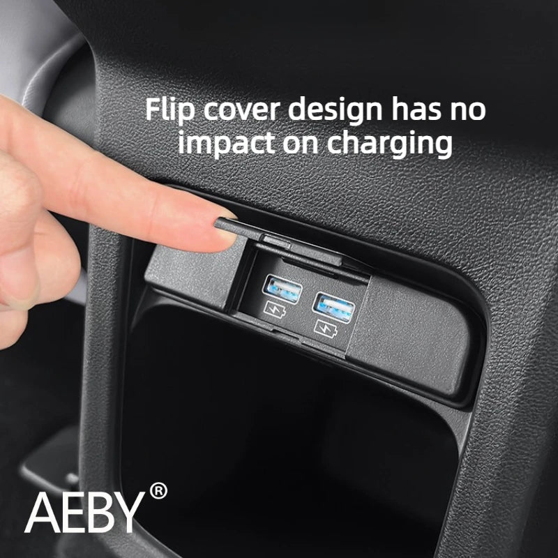 AEBY For BYD Atto 2 2024-2025 Rear Seat USB Port Protective Dust Cover , Car Charger Port Plug Seal Cap Accessories