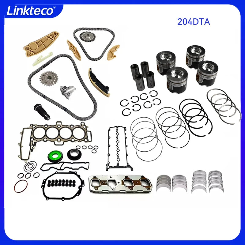 Engine Timing Chain Kit Crankshaft Con-rod bearing Piston Full Gasket Set For 2.0 T L AJ20D 204DTA 204DTD Land Rover Jaguar 2.0T