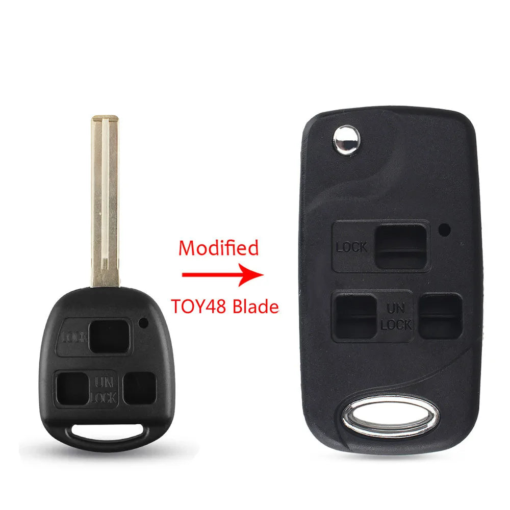 KEYYOU Modified Flip 2/3 Button Remote Key Shell Case For Toyota RAV4 Avalon Prado Tarago Camry Tarago For Lexus Es Rx Lx Gs Key