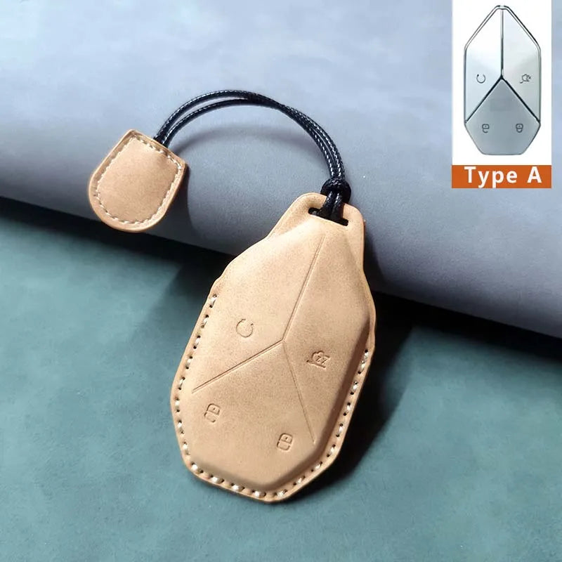 Car Remote Key Case Cover For BYD Equation Formula Leopard 5 8 3  Leather Keychain Shell Luxury Key Holder Protector Accessories