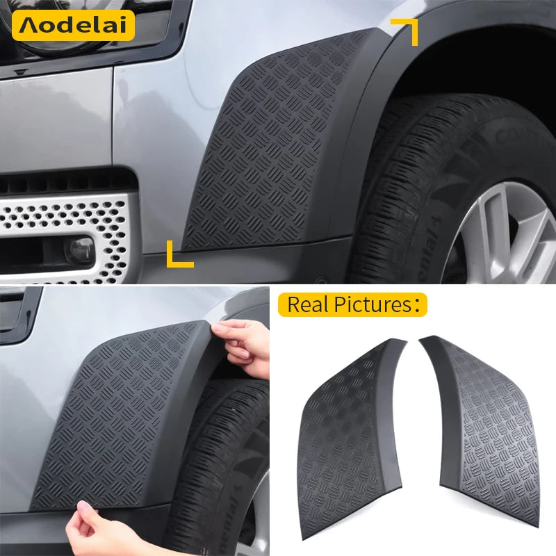 2 Pcs Front Bumper Scratch Guard Protection Plates for Land Rover L663 Defender 90 110 130 2020 2021 2022 2023 2024 2025 2026