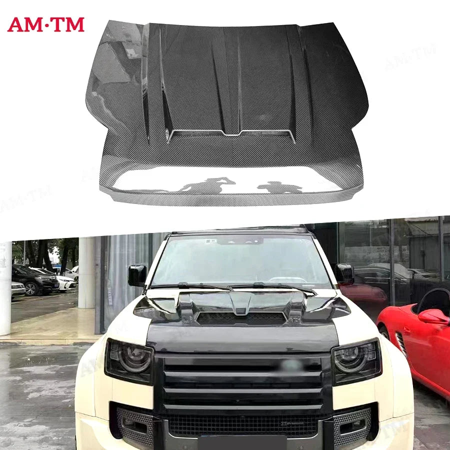 Carbon Fiber Hood For Land Rover Defender 90 110 2020+ Car Front Bumper Engine Cover Hood Bonnet Vent Parts G Style Body kit