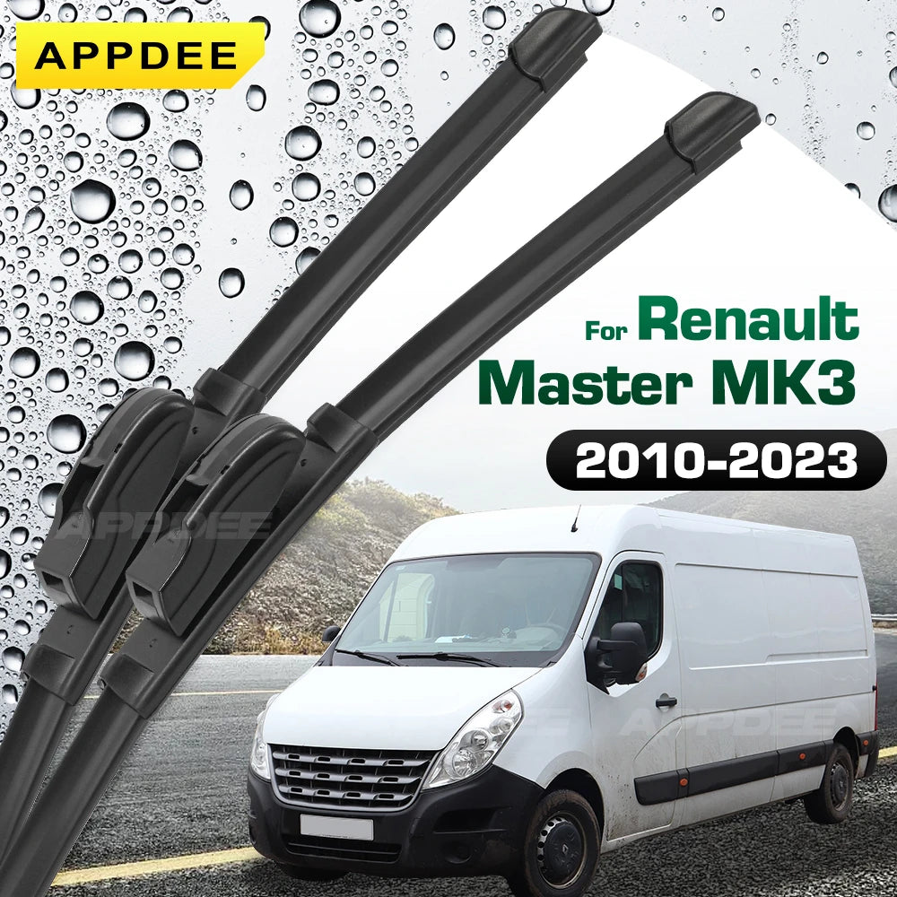 Silicone & rubber  Front Wiper Blades Set For Renault Master 3 Nissan NV400 Movano 2010 - 2023 Windshield Windscreen Window Brus