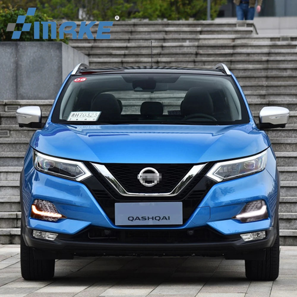 2PCS LED Daytime Running Light Dynamic Turn Yellow Signal Car DRL 12V LED Fog Lamp  For Nissan Qashqai 2019 2020 2021 2022