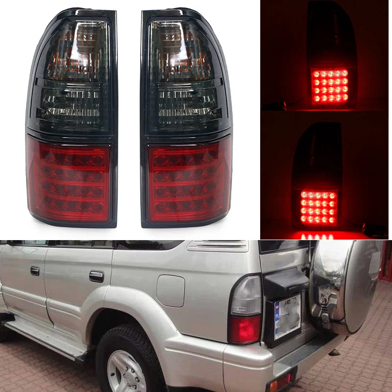 For Toyota Prado Land Cruiser 90 1997-2002 Car Rear LED Light Turn Signal Warning Stop Fog Lamp Tail Light Without halogen bulb