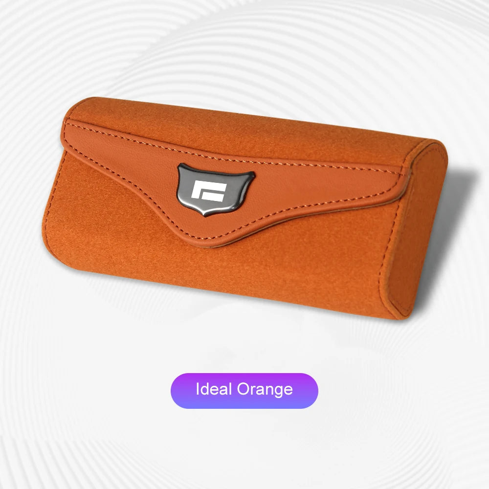 Suede Leather Flocking Car Visor Sunglasses Case Magnetic Storage Box For JISHI Polestones 01 Rox 2024 2025 2026