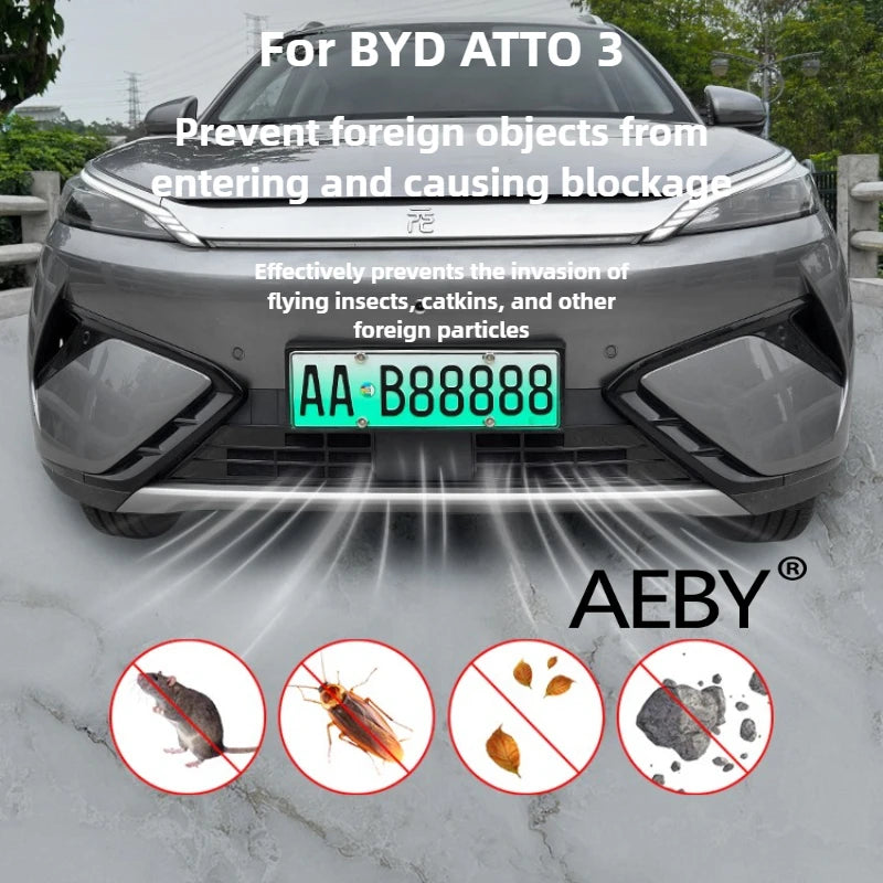 AEBY For BYD ATTO 3 Smart Driving Edition 2022-2025 Condenser Radiator Guard Protection,Front Radiator Guard Cover,Debris Guard