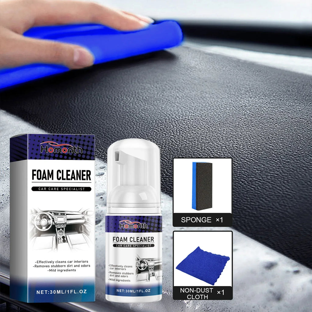 Specialized detergent for car interior deeply cleans dirt on seats, refreshes faded interior surfaces, enhances gloss and provides lasting care protection to keep the car interior tidy and new-looking. Overseas Warehouse Delivery