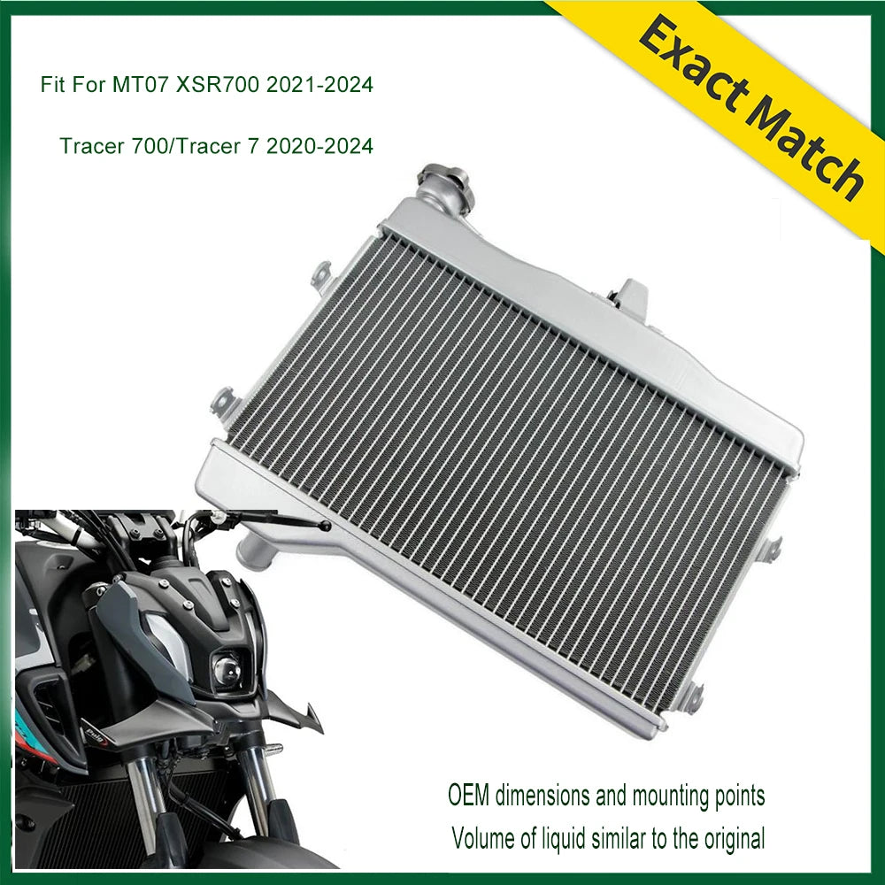 Fit for 2021 - 2024 YAMAHA MT07 MT-07 Tracer 700 / 7 Motorcycle Radiator Cooling Cooler XSR700 2023 2022 XSR 700 MT 07