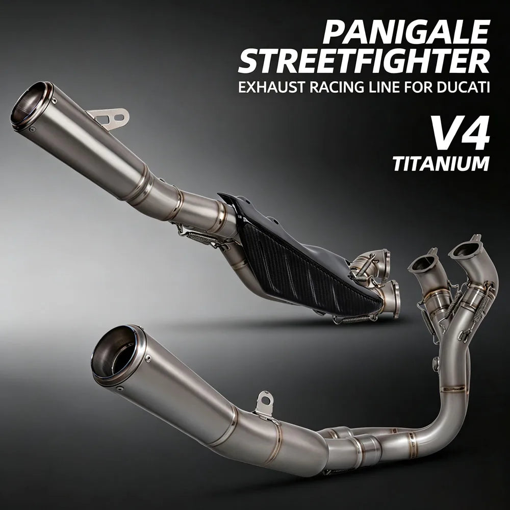 For Ducati Panigale/Streetfighter V4/V4R/V4S 2018-2024 Motorcycle Exhaust Full System Manifold With Cover Escape Project Muffler