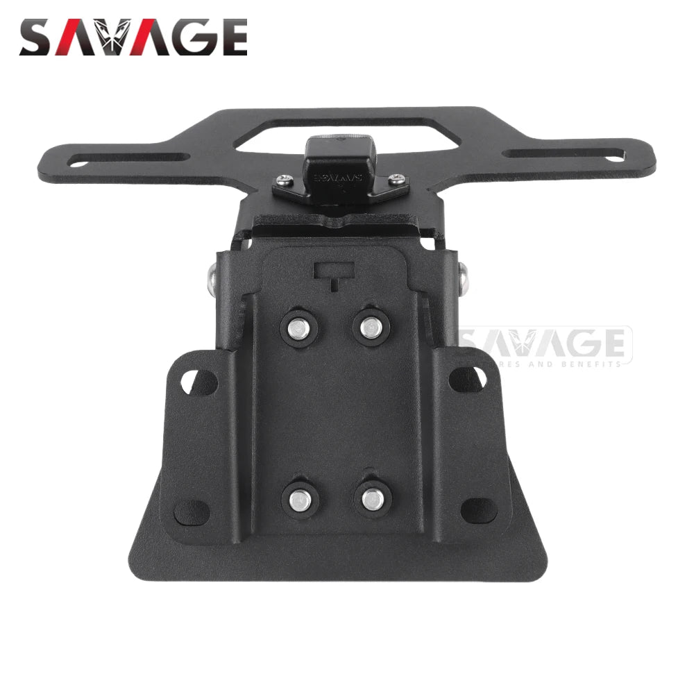 MT07 Foldable License Plate Holder For YAMAHA MT-07 FZ-07 2014-2024 Motorcycle Tail Tidy Frame Rear Fender Eliminator LED Light