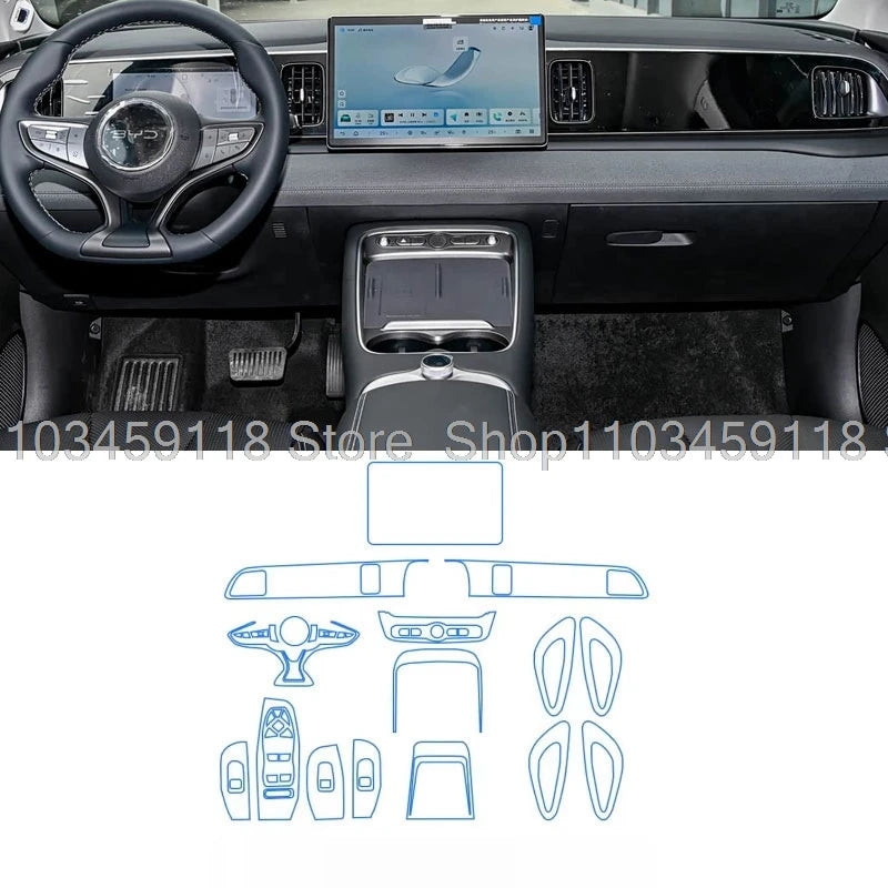 TPU protective film For BYD SEALION 05 EV 2025 Panel Dashboard Navigation Automotive Interior Protective Film TPU Anti-Scratch