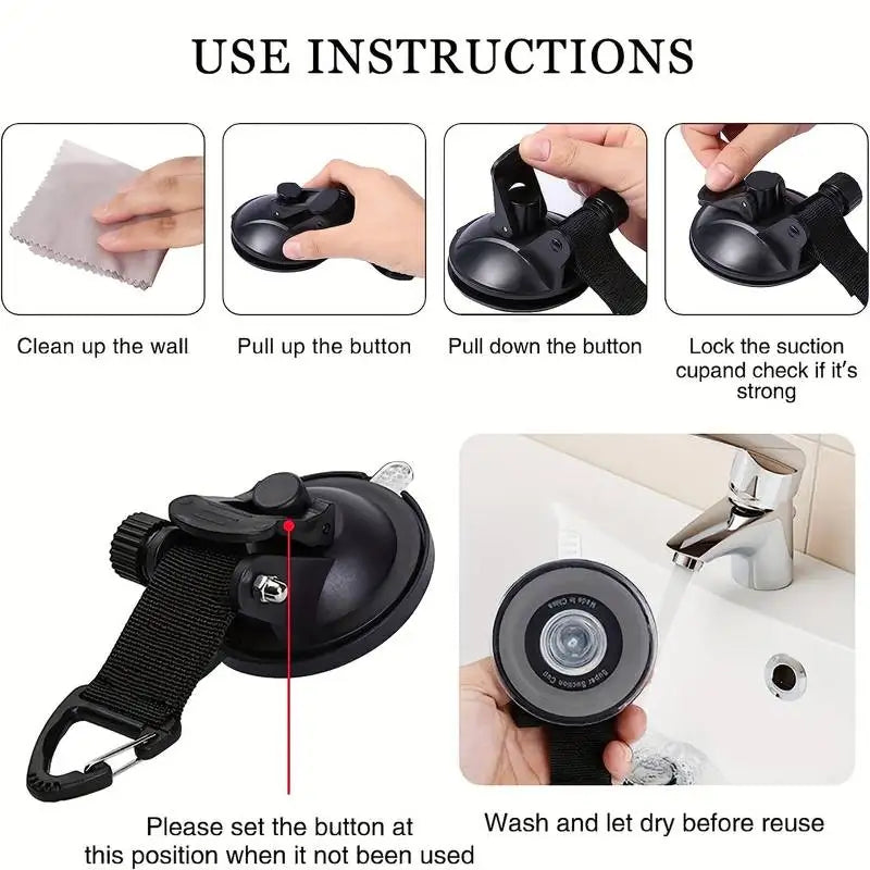 4Pcs Motorhomes Car Suction Cup Anchor Securing Hook Tie Down Universal Camping Tarp As Car Side Awning Outdoor Vans Accessories