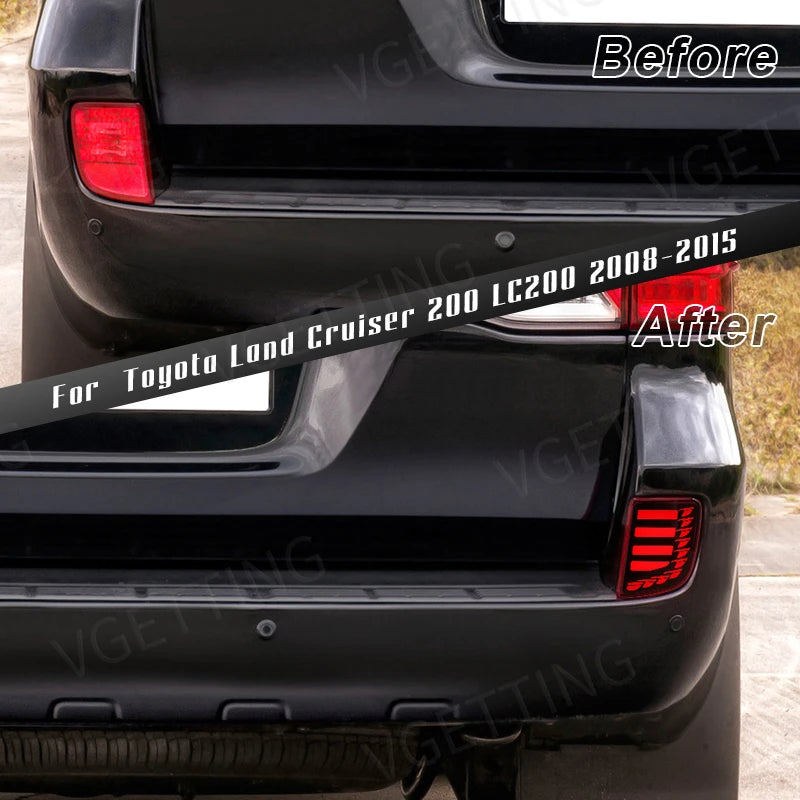 For Toyota Land Cruiser LC200 2008 - 2015 LED Rear Bumper Reflector Warning Brake Light Turn Signal Fog Lamp Car Accessories 12V