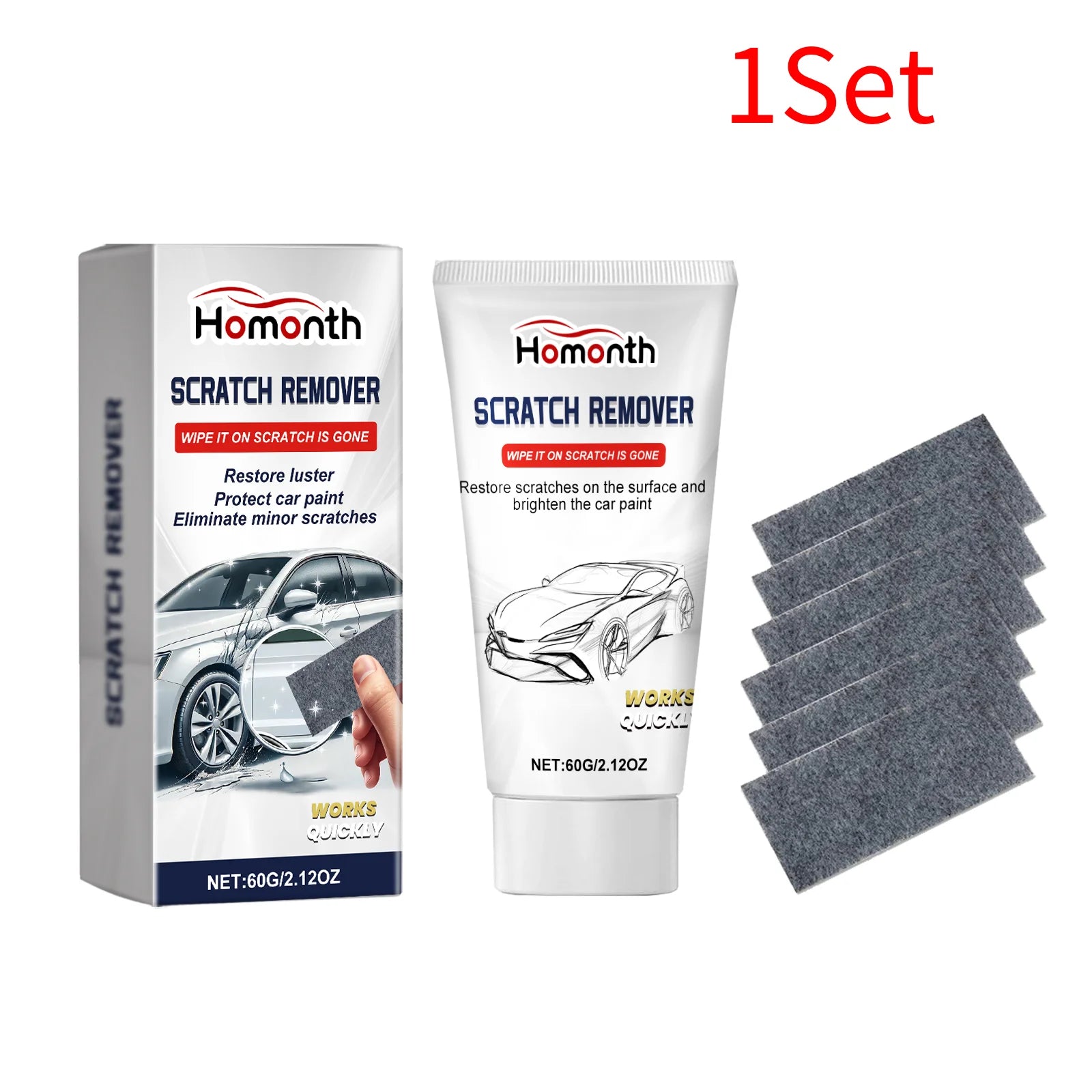 60g Car Scratch Remover Nano Flash Cloth Kit Auto Compound Polishing Anti Scratch Cleaner Cream Auto Polishes Care Repair Tool