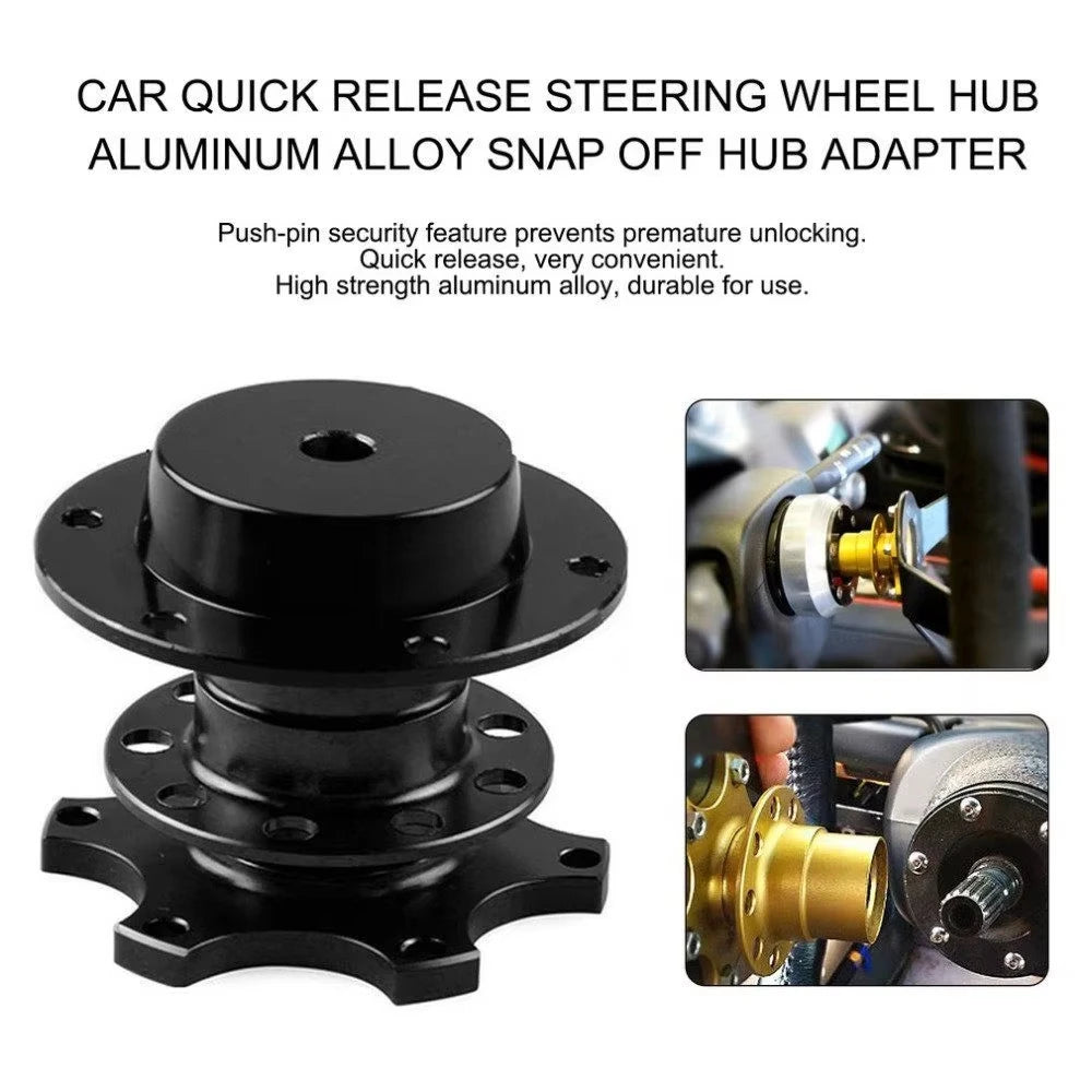 Universal 6 Hole Design Steering Wheel Hub Adapter Quick Release Boss Kit for Auto Modification，Connection Base Quick Release