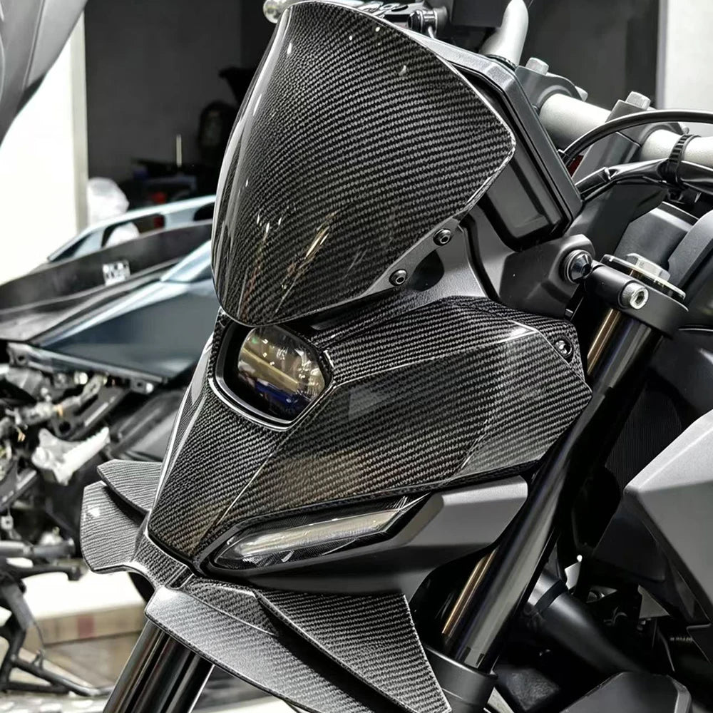 For YAMAHA MT 09 MT-07 2024 2025 2026 Motorcycle Accessories Carbon fiber Windshield Front Support Windshield Wind Deflector  ﻿