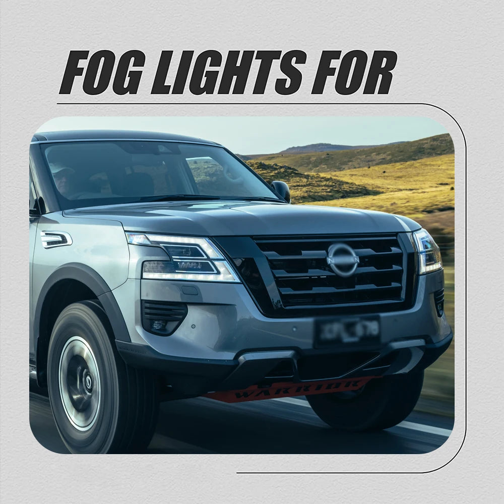 Front Bumper Fog Lamp Upgrade Kit FOR NISSAN PATROL 2020 2021 2022 2023 Version Additional Foglight Set Switch + Wiring