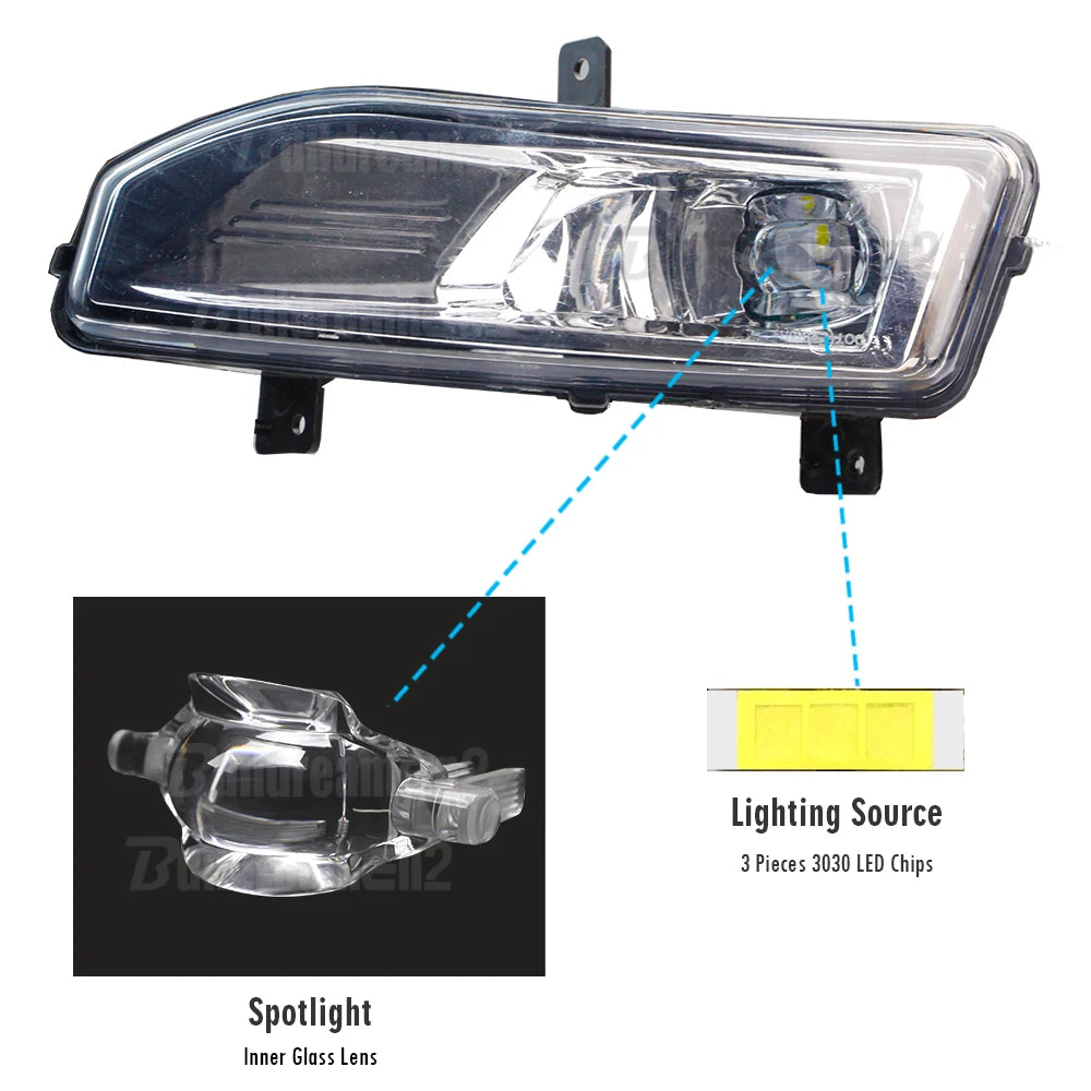 30W 4000LM Car Front Bumper LED Fog Light Assembly Harness Wire Bracket Cover For Nissan X-Trail Xtrail T32 2017 2018 2019 2020