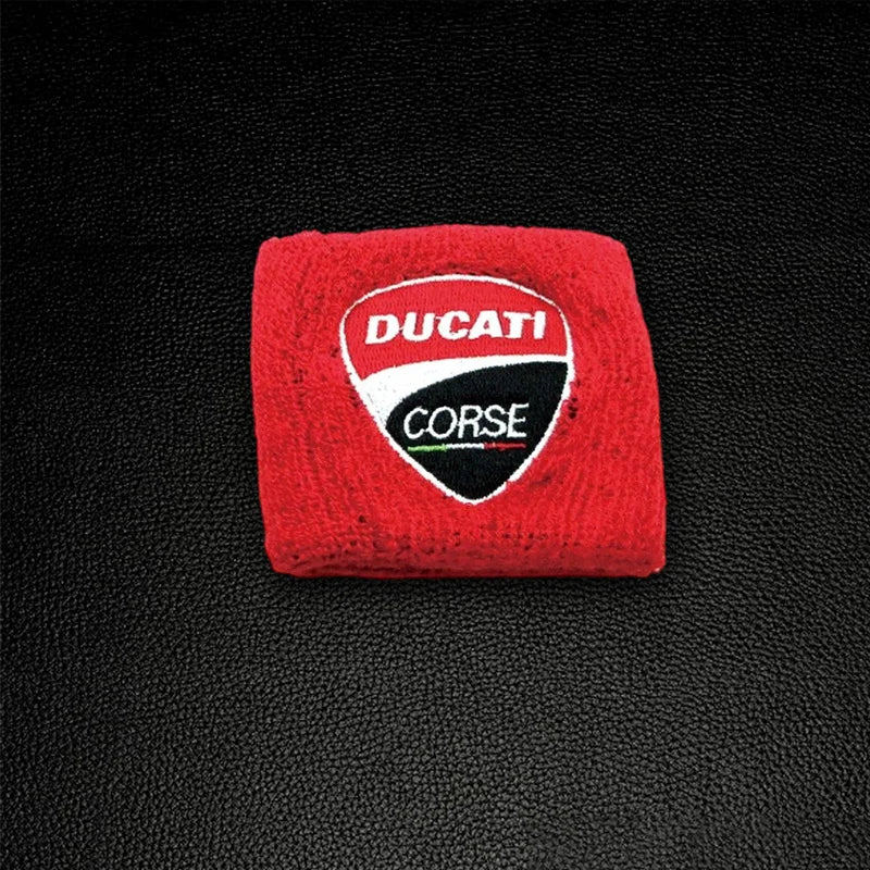 1/2pc Motorcycle Embroidery Front Fluid Oil Brake Reservoir Sock Cover for Ducati Monster Panigale Diavel V4 Scrambler Accessory