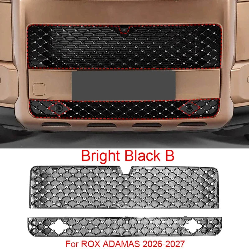 Car Replace Bumper Center Intake Grille Cover For ROX 01 ADAMAS 2024-Present Front Upper Lower Grille  Buckle Insect Proof Net