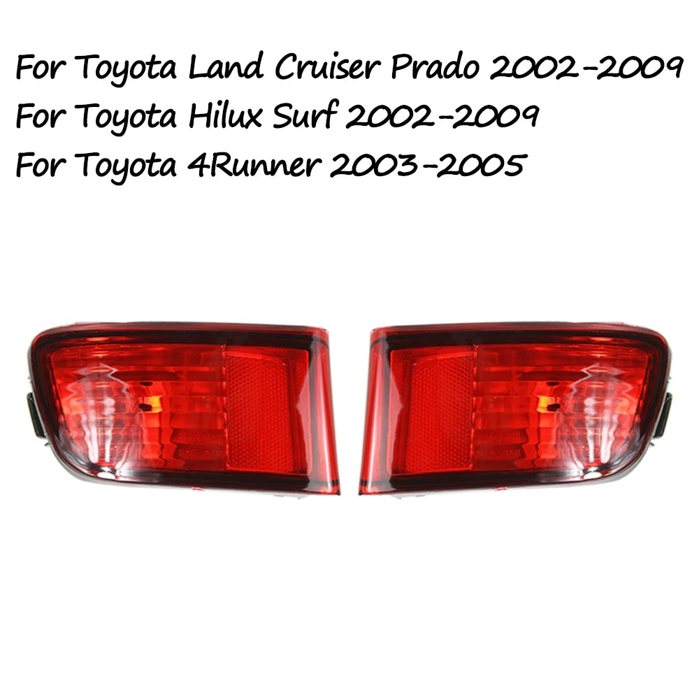 For Toyota Land Cruiser Prado 120 Series Hilux Surf 2002-2009 4Runner 2003-2005 Rear Fog Lamp Rear Bumper Signal Light Reflector