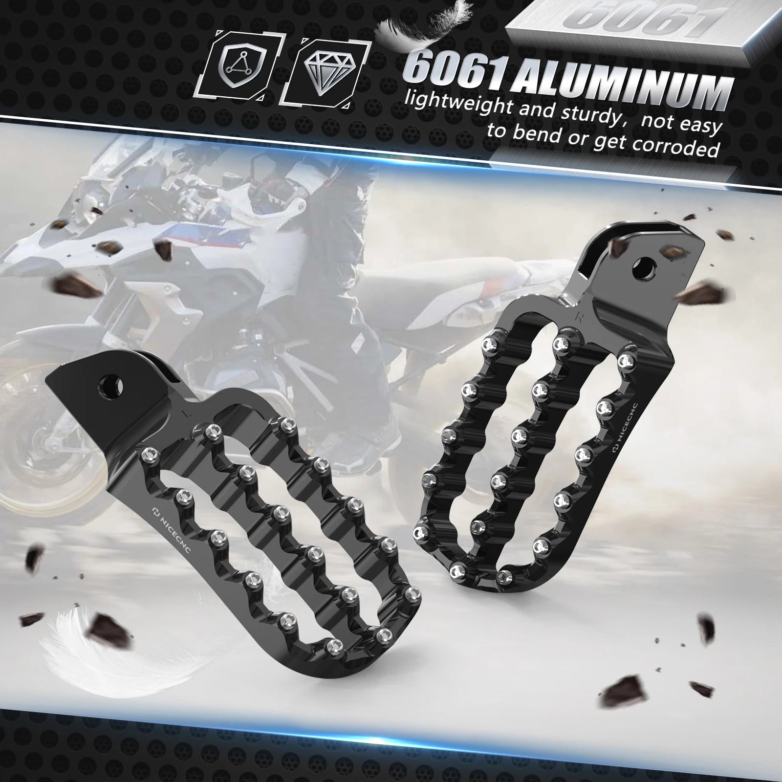 For BMW R 1200 GS 1250 GS Enlarged Wide Foot Pegs Footrest Pedal R1250GS 2019-2023 R1200GS GSA 2013-2018 R1250GS Adventure 2024