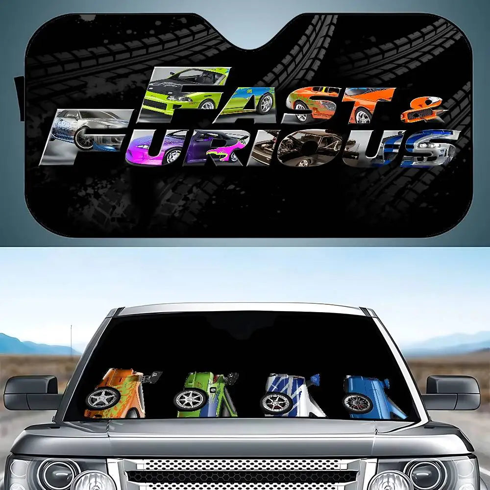 Cool The F-fast And The F-furious Stylish And Trendy Windshield Sunshade, Car Windshield Cover, Car Sunshade Curtain