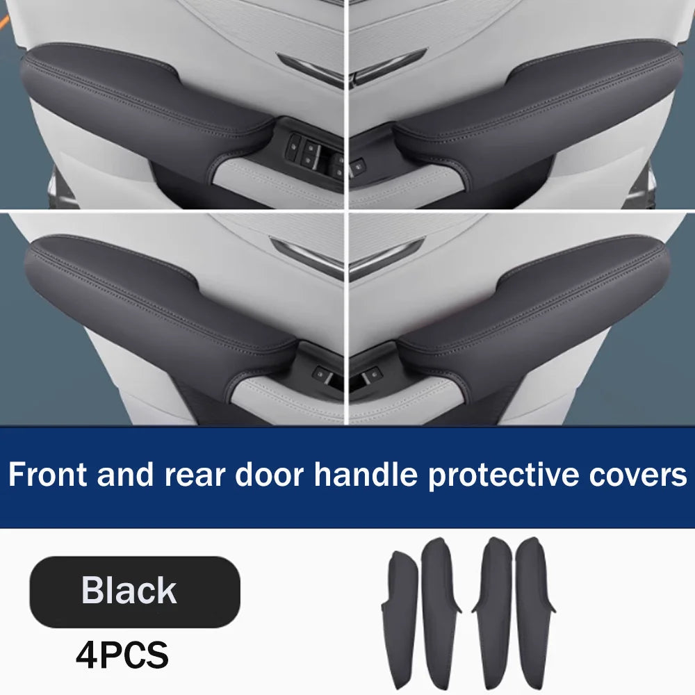 For BYD Seal U Sealion 6 Song Plus DM-i EV 2023~2025 2024 LHD Car Inner Door Handle Leather Protective Cover Interior Accessorie
