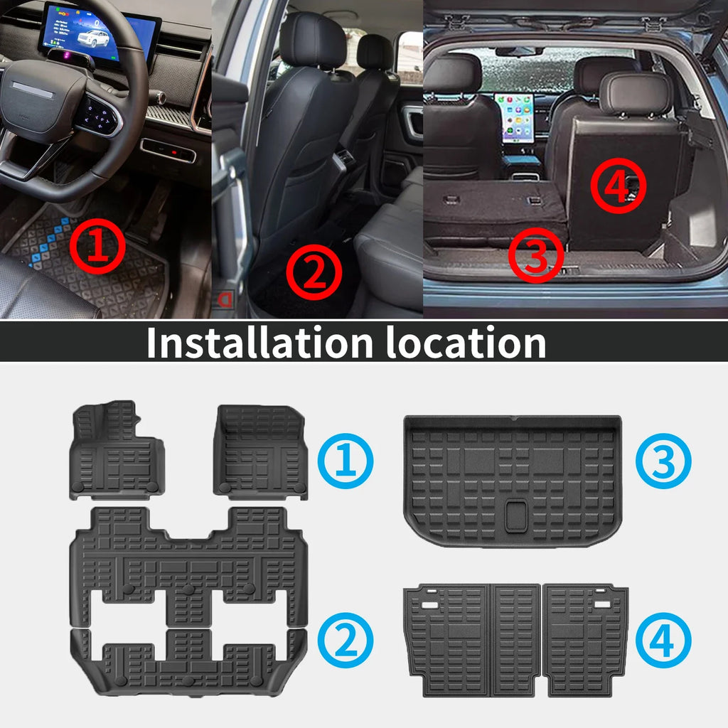 for ROX 01 / Polestone 01 2023 2024 2025 2026 TPE Rear Boot Mat with Seat Back Cover, Full Coverage, Easy Install