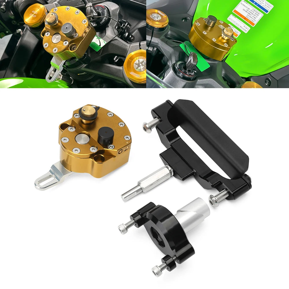 ZX4R 2026 Steering Damper Stabilizer For Kawasaki Ninja ZX-25R/SE/RR ZX-4RR Linear Steering Damper Stabilizer Reverse Safety