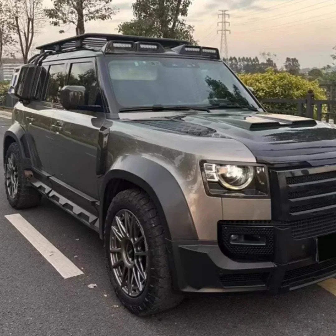 Auto Big Surround Kit For Land Rover Defender 2020-2024 Modified Luman Front Rear Bumper Engine Cover Side Skirt Car Accessories