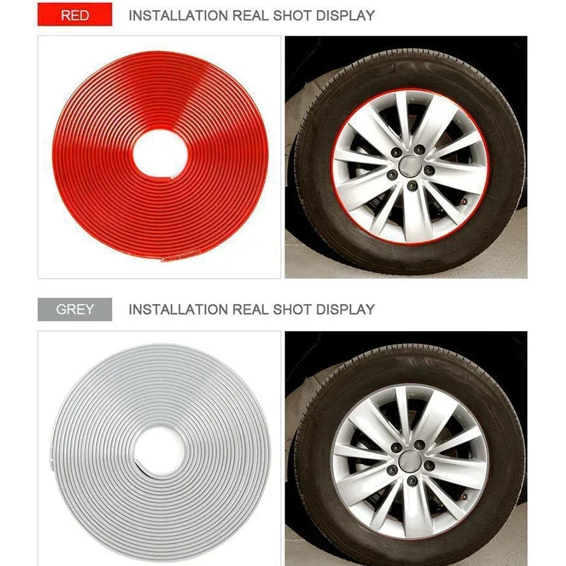 8M Car Rim Protect Strip Wheel Edge Protector Universal Car Wheel Sticker Tire Protection Care Covers DIY Car Styling