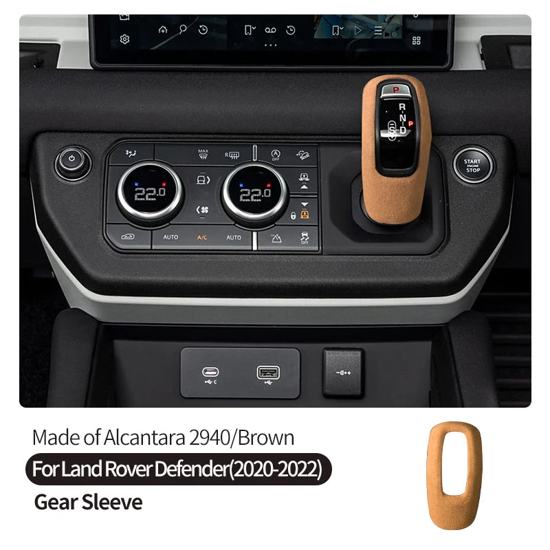 Made of Alcantara Suede Interior Central Gear Lever Console Lid Sheath Shell Cover For Land Rover DEFENDER 2020-2022 Accessories
