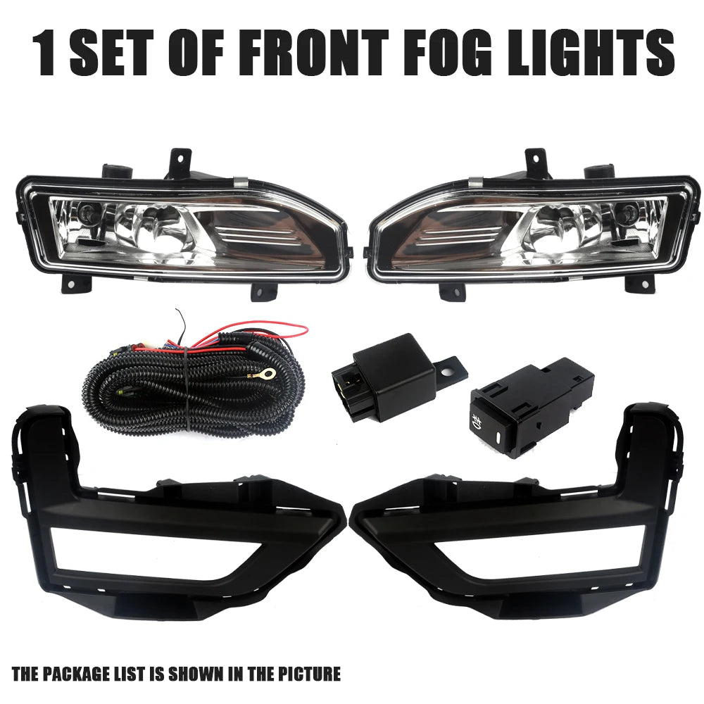 Front Bumper Fog Lamp UpgradeKit For NISSAN ROGUE X-TRAIL 2017 2018 2019 2020 Version Additional Foglight Set Switch + Wiring