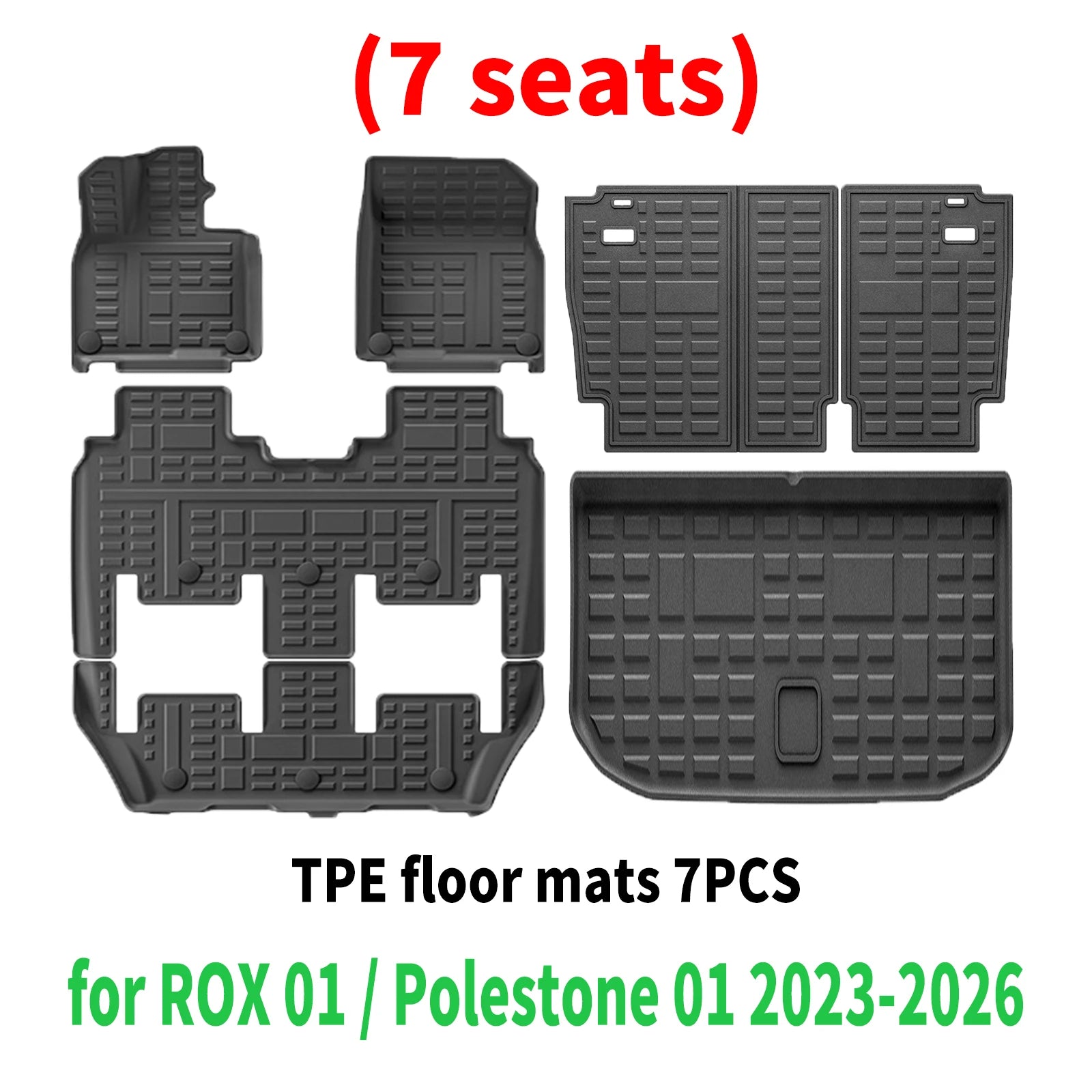 لسيارات ROX 01 / Polestone 01 موديلات 2023 2024 2025 2026، دواسات أرضية سيارة TPE ثلاثية الأبعاد، مقاومة للماء، ملائمة تماماً، إكسسوارات عديمة الرائحة.