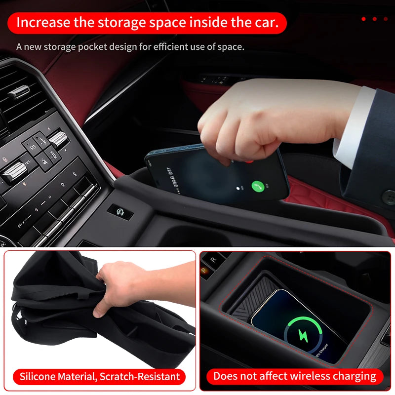 For 2020 2023 2025 2026 Nissan Patrol Y62 Y63 Center Console Silicone Cover Anti-Scratch Protective Case for Cup Holder Armrest