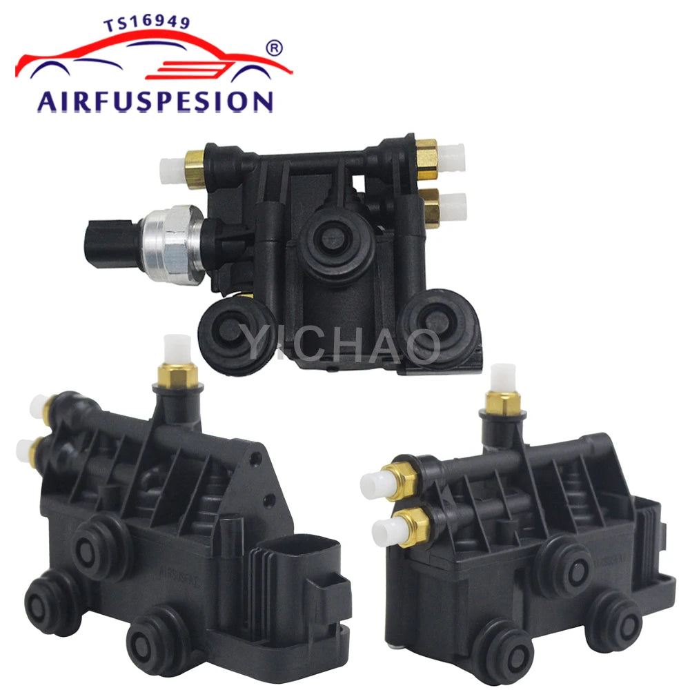 3PCS Front+Rear+Reservoir Tank Valve Block For Land Rover Discovery 3 4 LR3 LR4 L319 Range Rover Sport L320 RVH000055 RVH000046