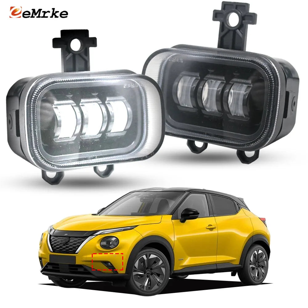 High Power 40W Led Fog Lights for Nissan Juke F16 MK II 2019 2020 2021 2022 2023 Front Head Lamp w/ Lens DRL 12V  White Yellow