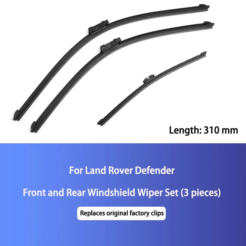For Land Rover Defender 90 110 130 2020-2026 Car Front Rear Wiper Blades OEM-Style Direct Fit Squeak-Free Windshield Wipers