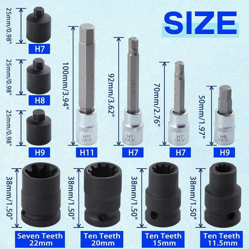 Brake Caliper Socket Set Essential Auto Repair Tool Kit For Audi BMW Mercedes Benz  Porsche Vehicle Maintenance automotive tools