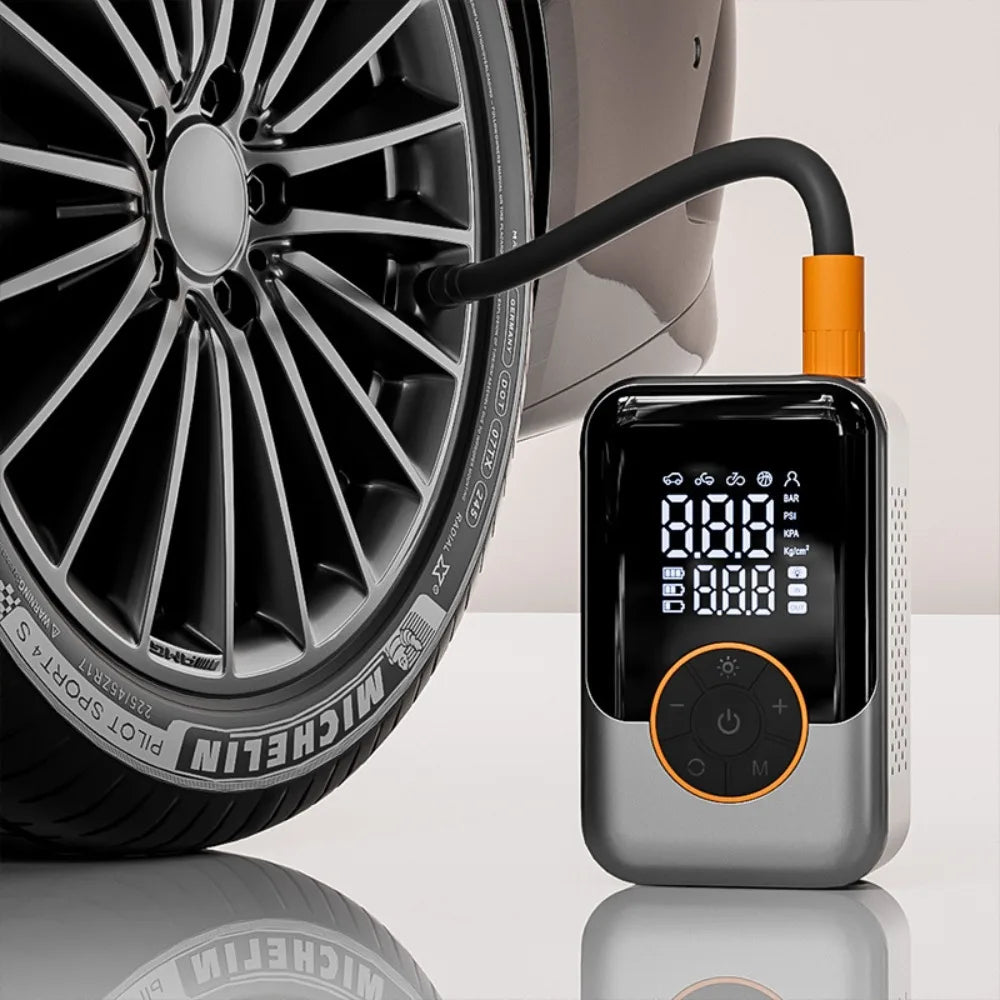 Portable Air Pump Wireless Car Tire Inflator Electric Air Compressor LCD Display Air Injector for Bike Car Motorcycle Tyre Ball