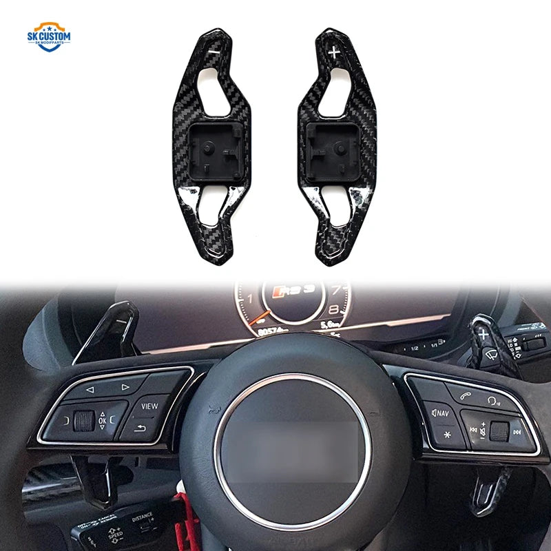 Carbon Fiber Steering Wheel Paddle Shift for Audi A3 Q3 S5 A4 S4 B8 Q5 S6 A5 S5 Q7 SQ5 Q6 S6 C7 TT TTS RS3 A7 S7 A5 RS6 A8 S8 S3