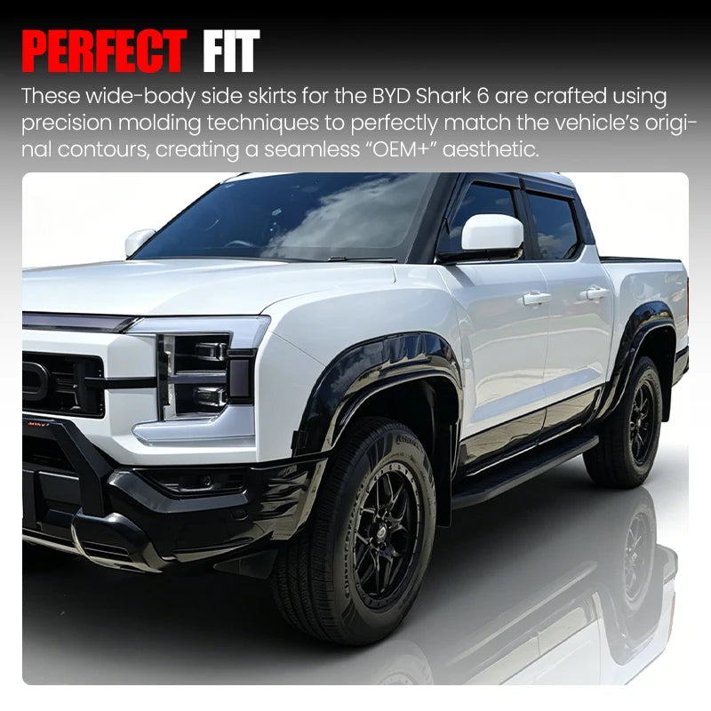 For BYD Shark 6 Fender Flares Widebody Kits ABS Scratch-resistant Wheel Arches Fender Flares Exterior Protector Car Accessories