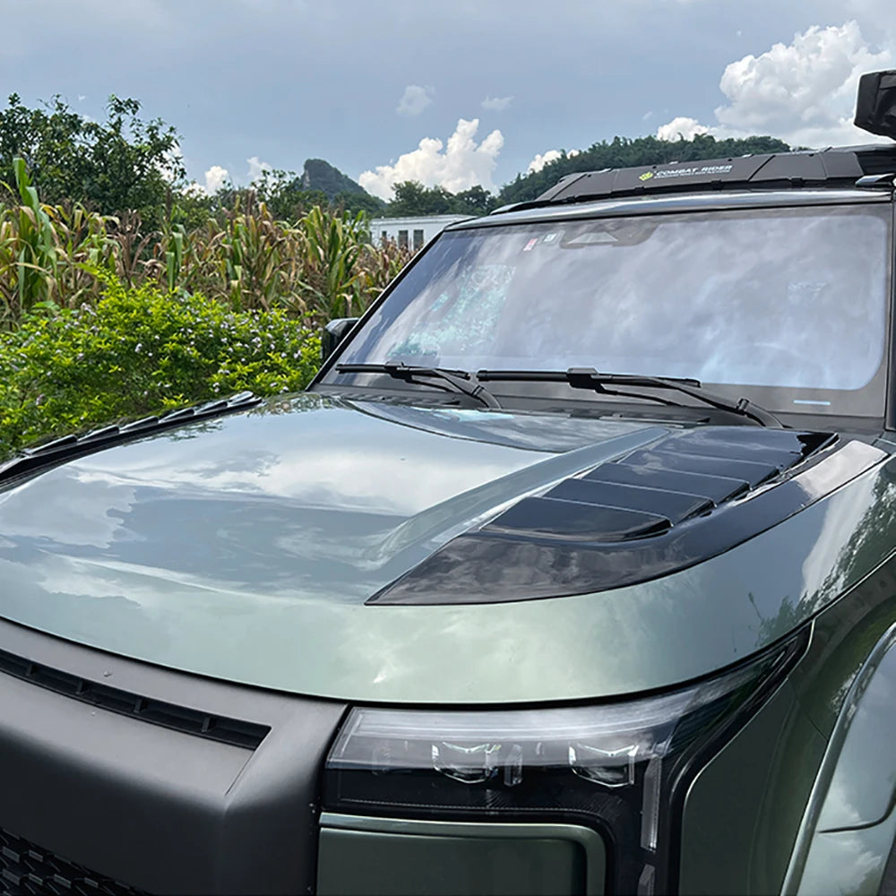 Car Black Warrior Modified Body Kits Engine Hood Decorative Panel Accessories  Fit For BAIC JISHI Polestone 01 ROX 01 2023- 2026