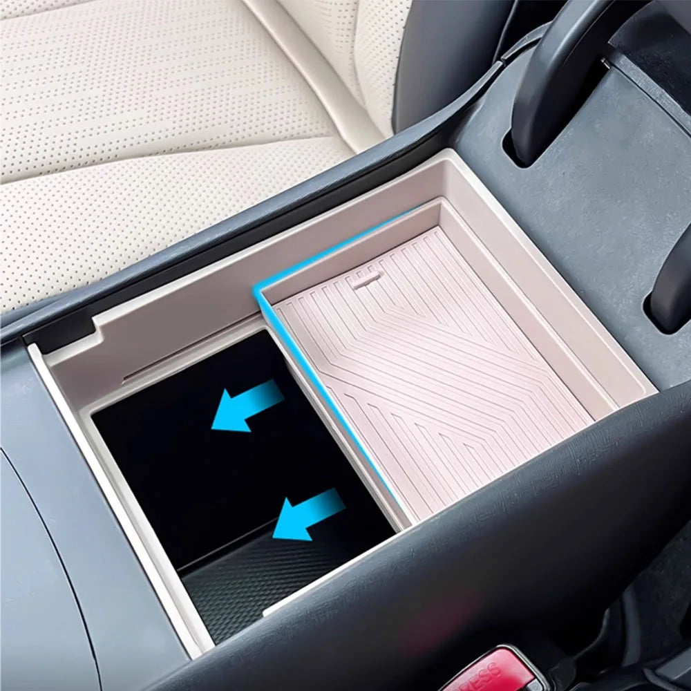 For BYD Dolphin Smart Driving Edition 2025 Armrest Box Double-layer Storage Box Car Modification Supplies Sliding Storage Box