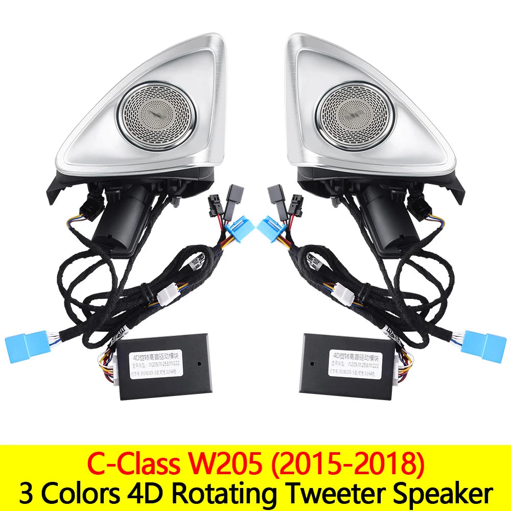 For Mercedes Benz Ambient Lights W205 X253 GLC Turbine Nozzle Air Vent Atmosphere 4D Rotating Tweeter Speaker Copilot LED Strip