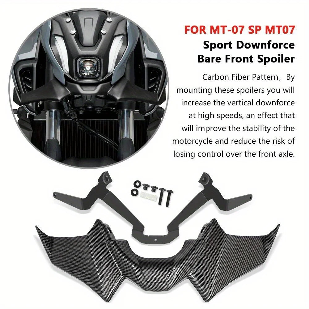 Motorcycle Front Spoiler Wing Kit Compatible with Yamaha MT-07 2021-2024 Downforce Fairing Accessories